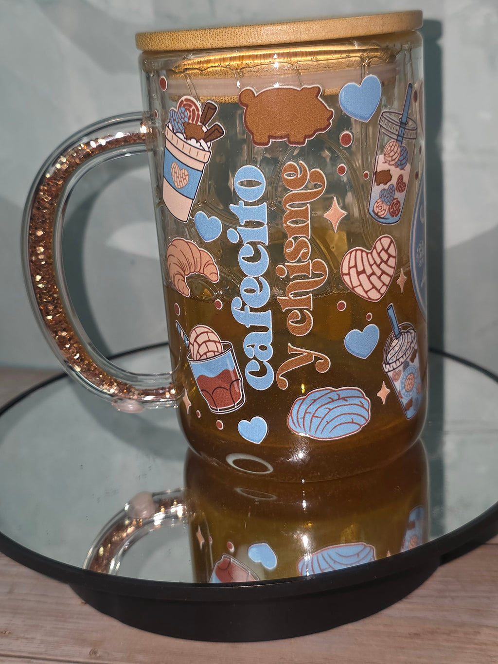 Lava Drip Tumblers with a decorated removable lid