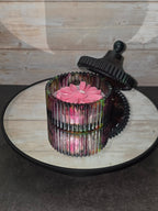 Resin Striped Candle Jar