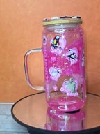 Lava Drip Tumblers with a decorated removable lid
