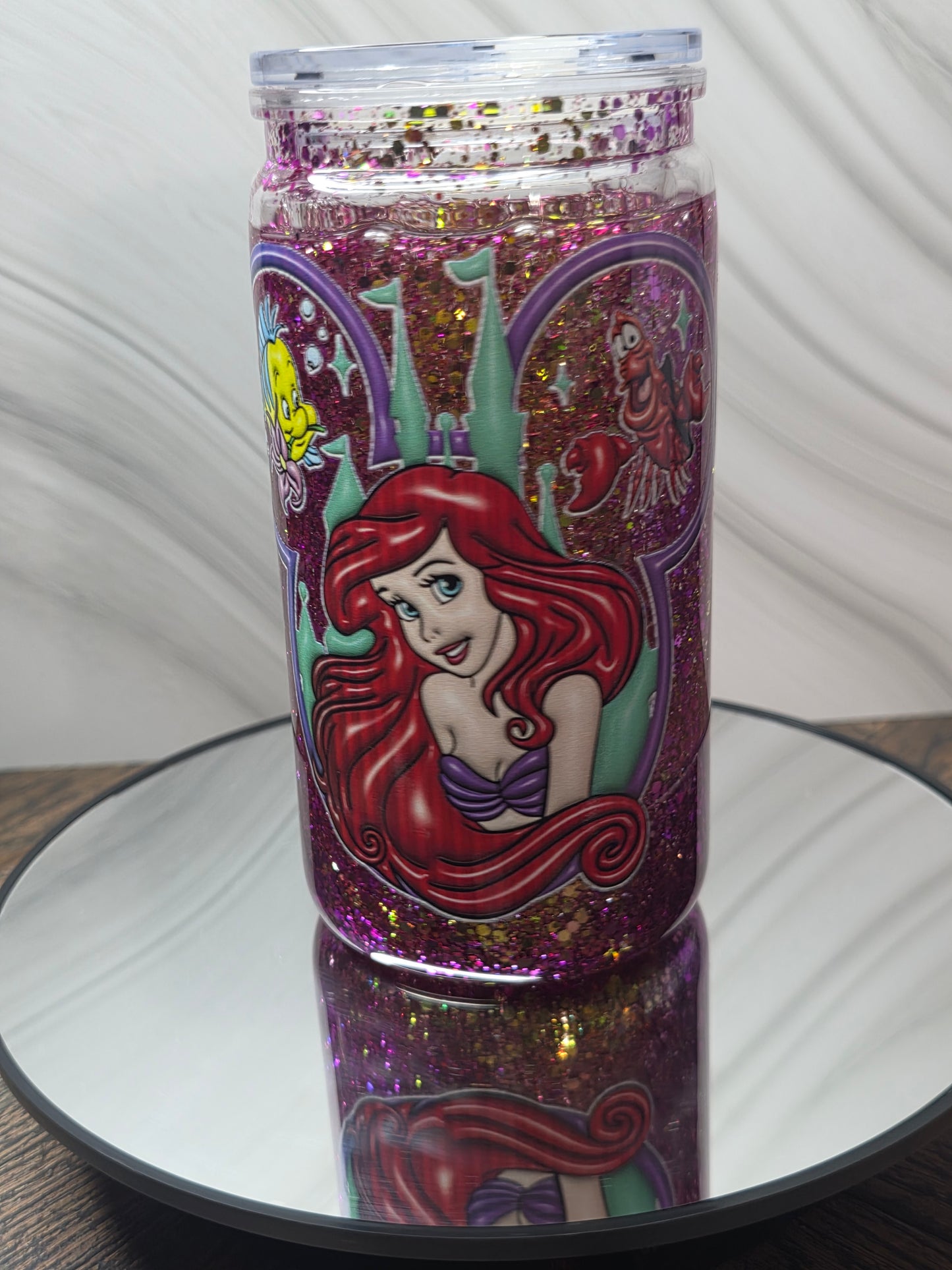 16oz Plastic Snow Globe Tumblers
