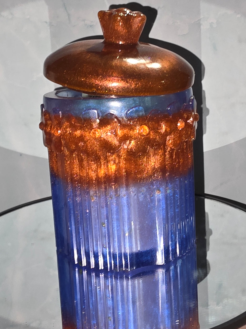 Resin Jar with decorated candle