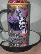 16oz Glass Snow Globe Tumbler with Glitter in handle
