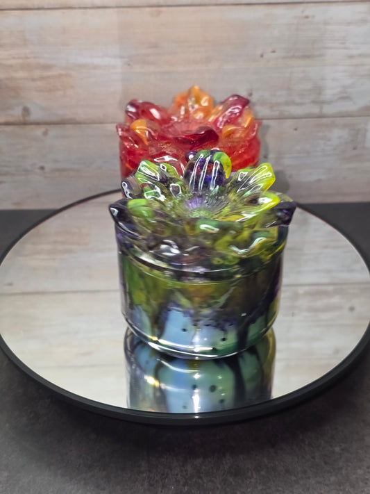 Resin Flower Jar with Candle