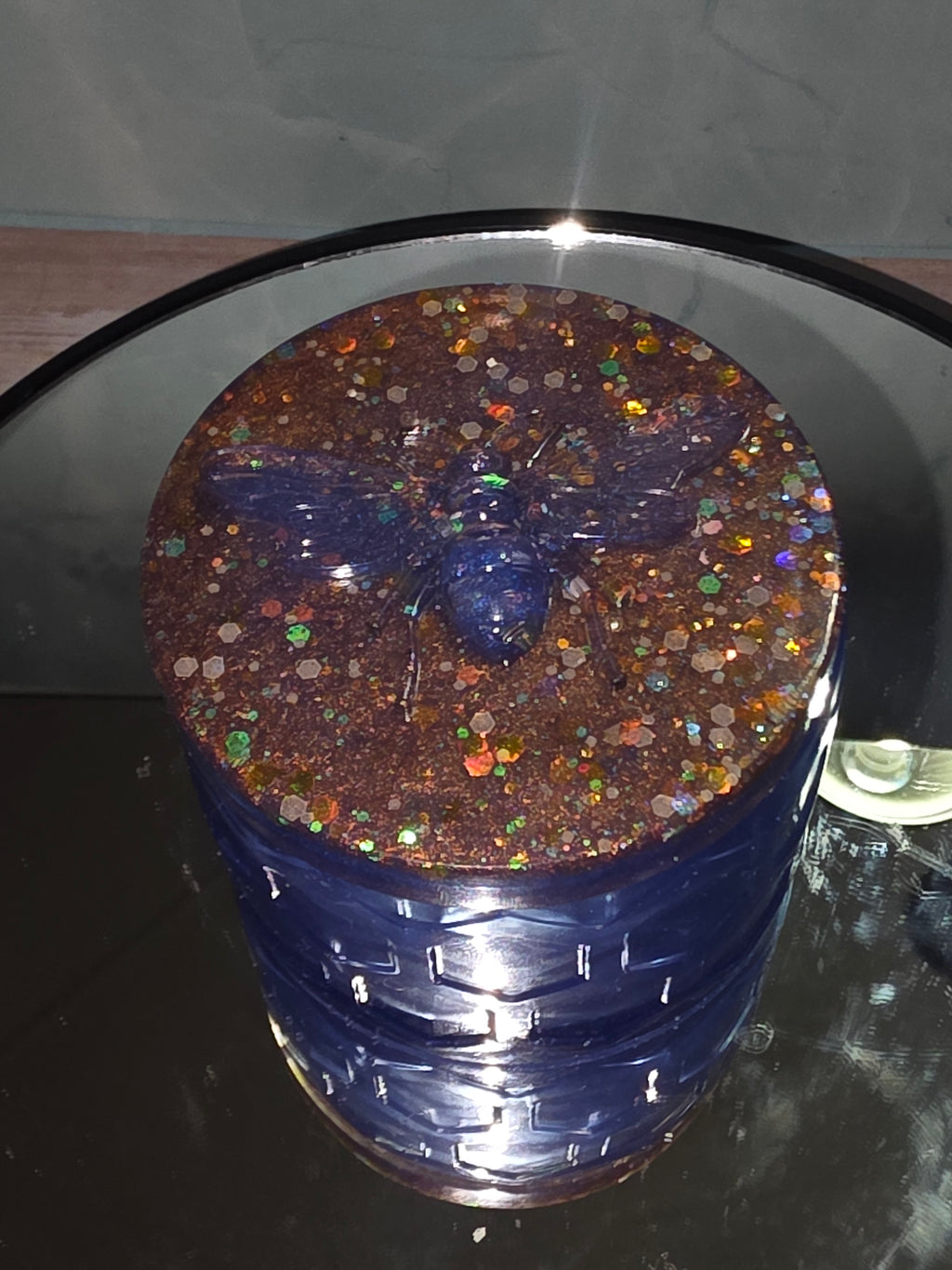 Resin Honey Bee Jar with Decorated Candle