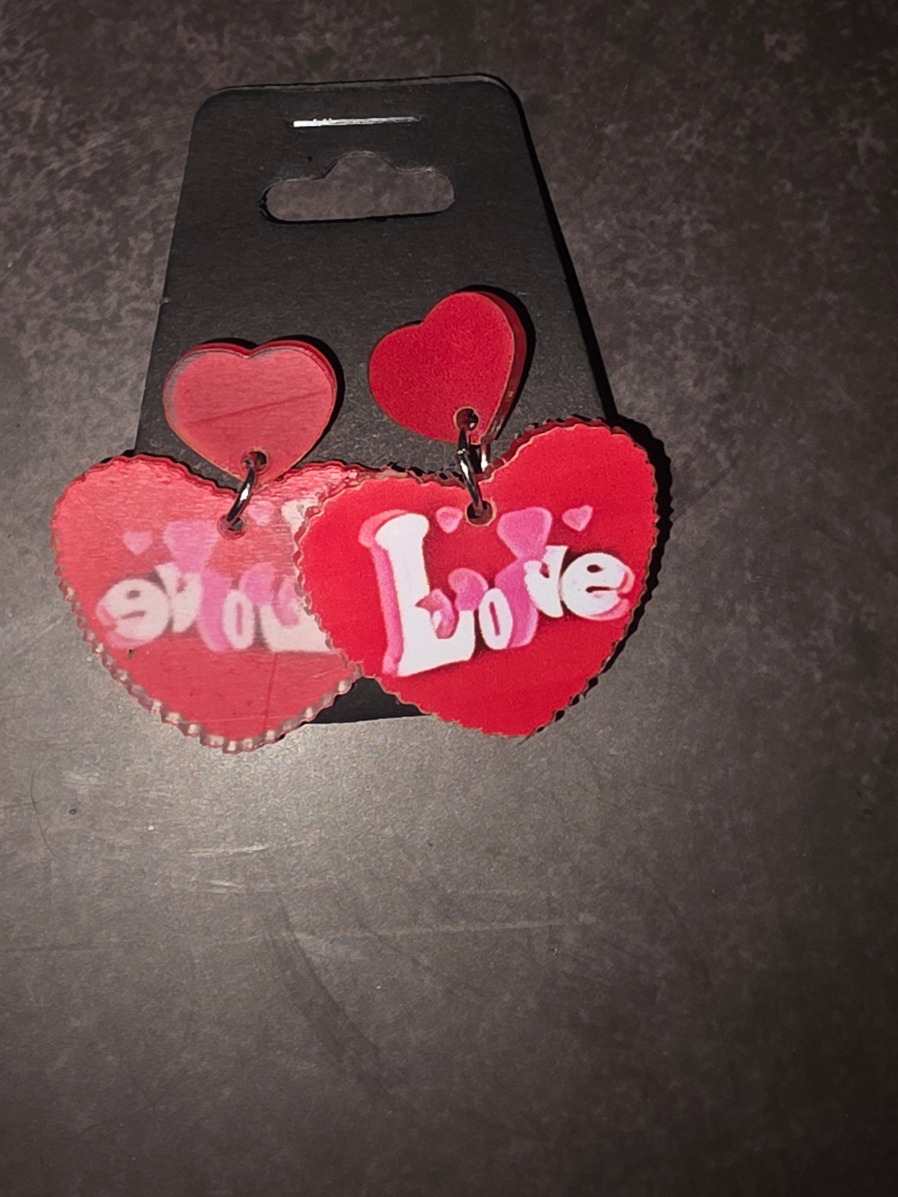 Valentine’s Day Acrylic Earrings