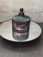 Resin Striped Candle Jar