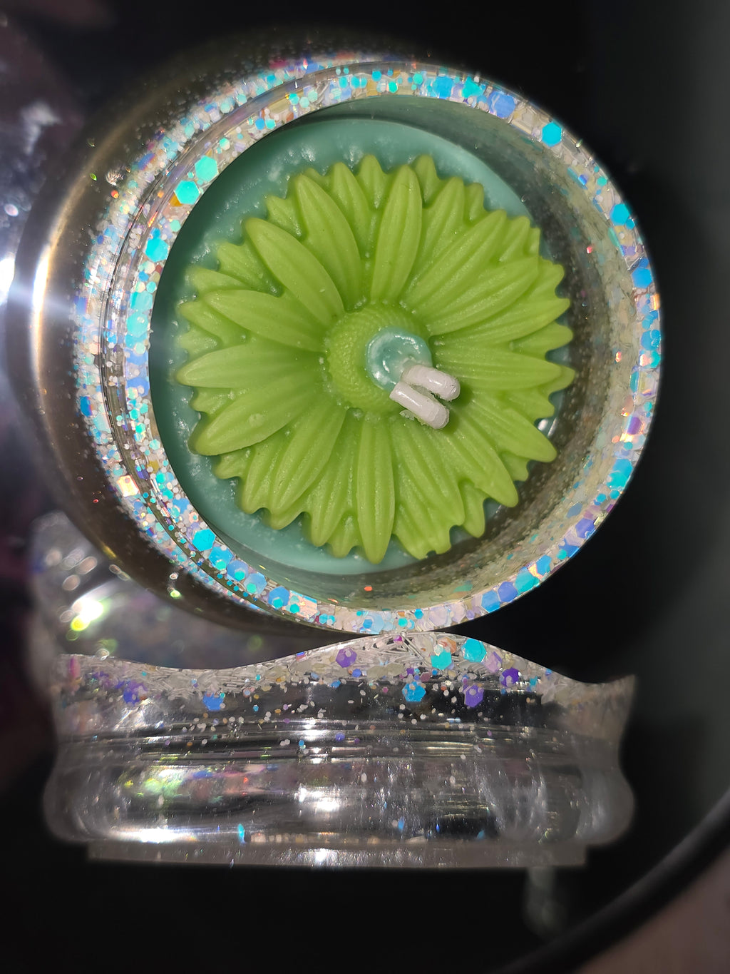 Resin Jar with Screw Lid and Decorated Candle