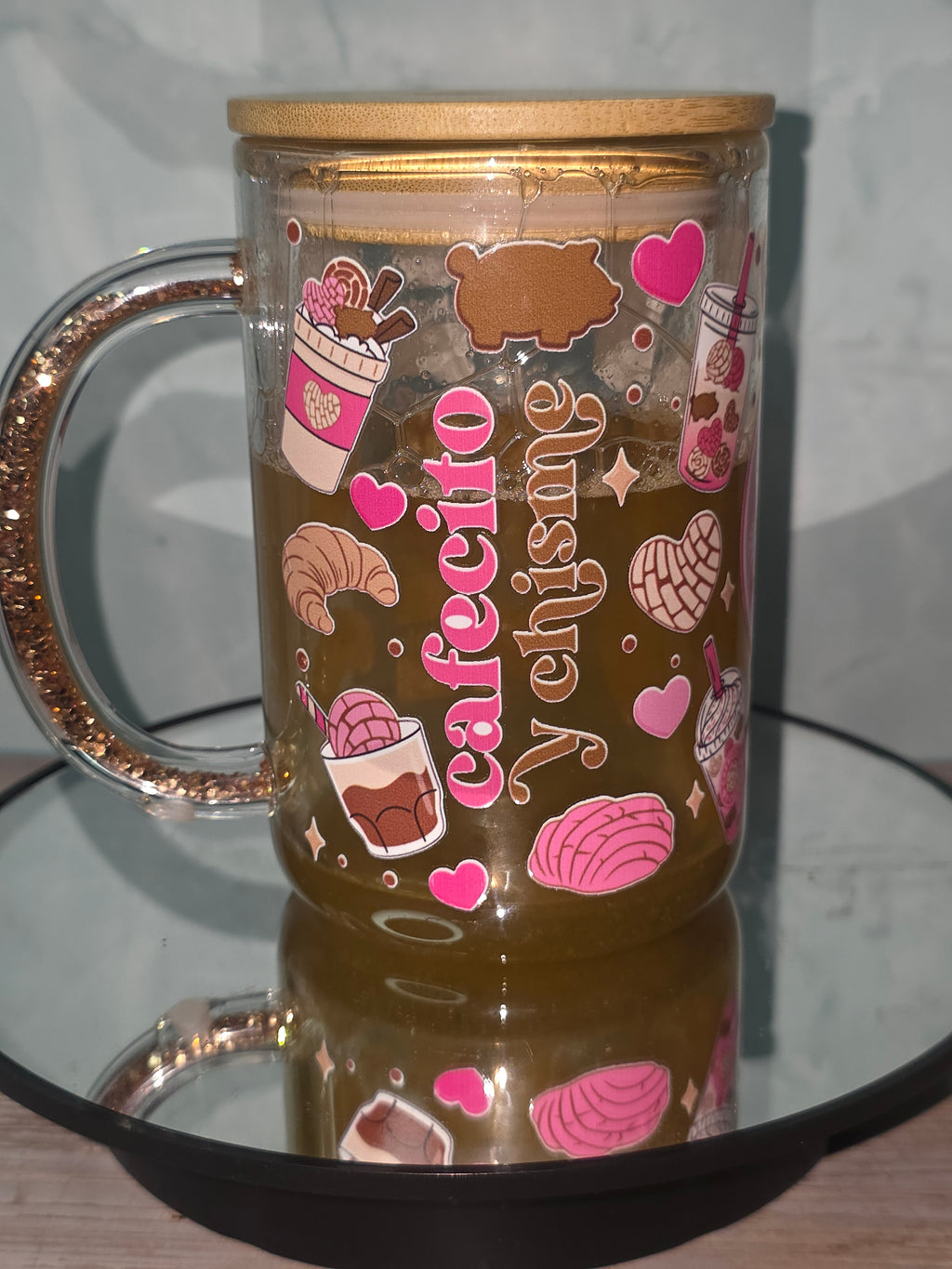 Lava Drip Tumblers with a decorated removable lid