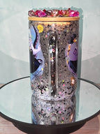 16oz Glass Snow Globe Tumbler with Glitter in handle