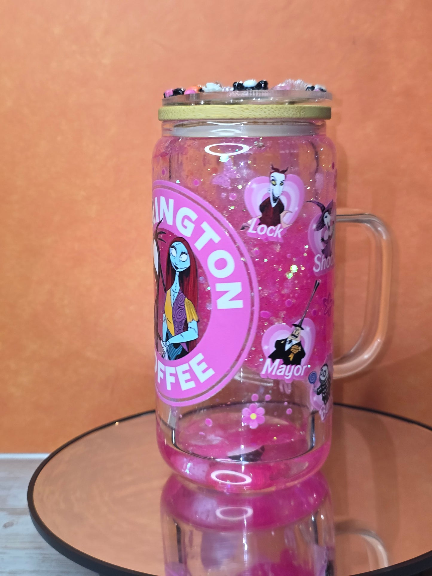 Lava Drip Tumblers with a decorated removable lid