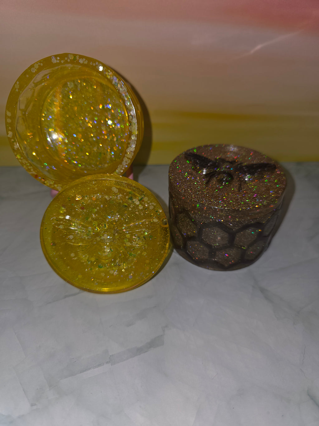 Honey comb and bee jar