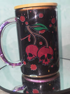Lava Drip Tumblers with a decorated removable lid