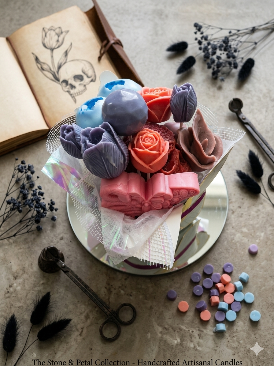 The Skull and Petal Candle Bouquet Collection