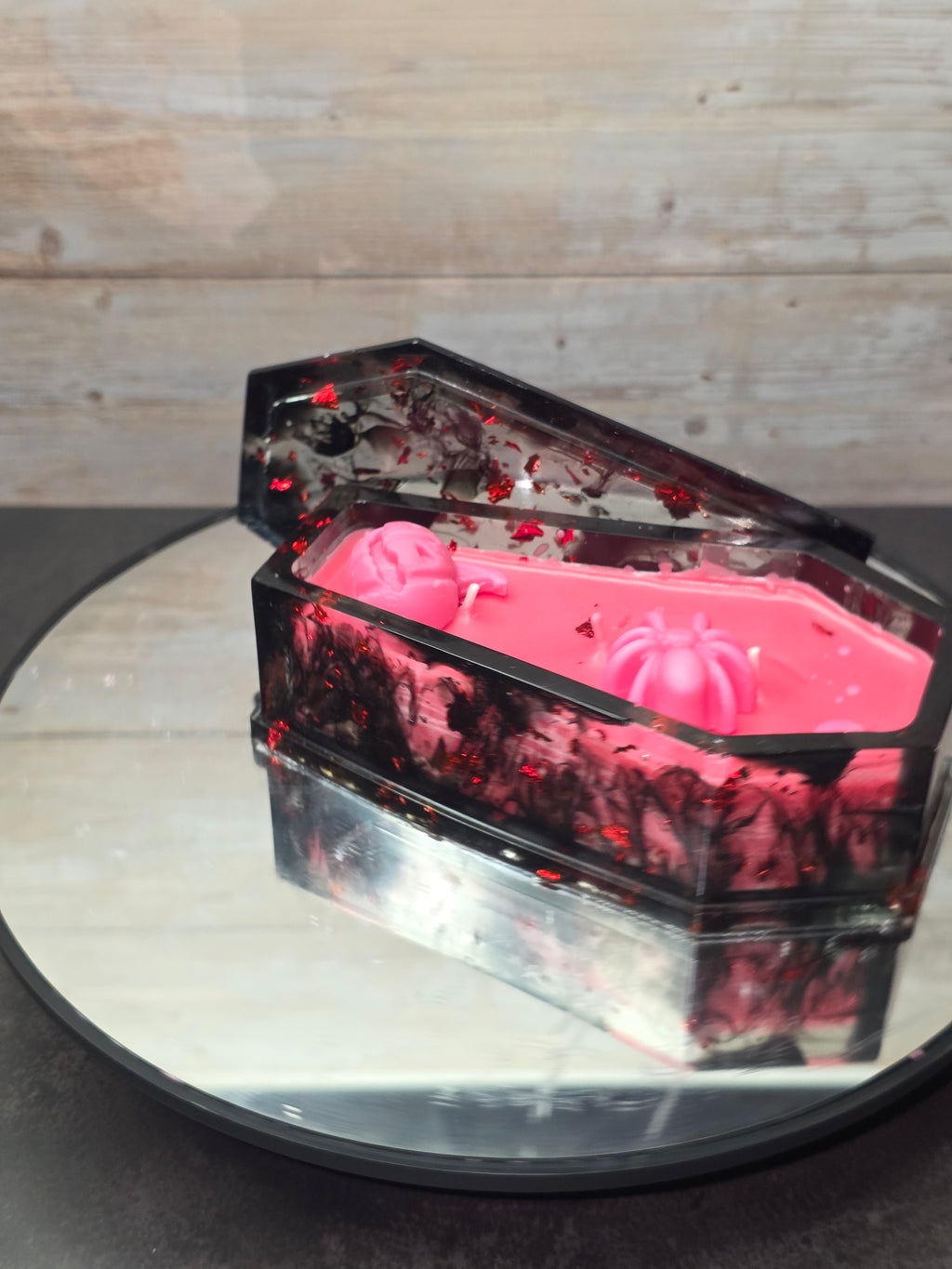 Resin Coffin and 3 Wick Candle
