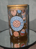 Lava Drip Tumblers with a decorated removable lid