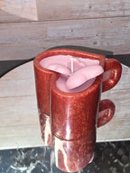 Resin Heart Cup with Candle and Candle Hearts on top