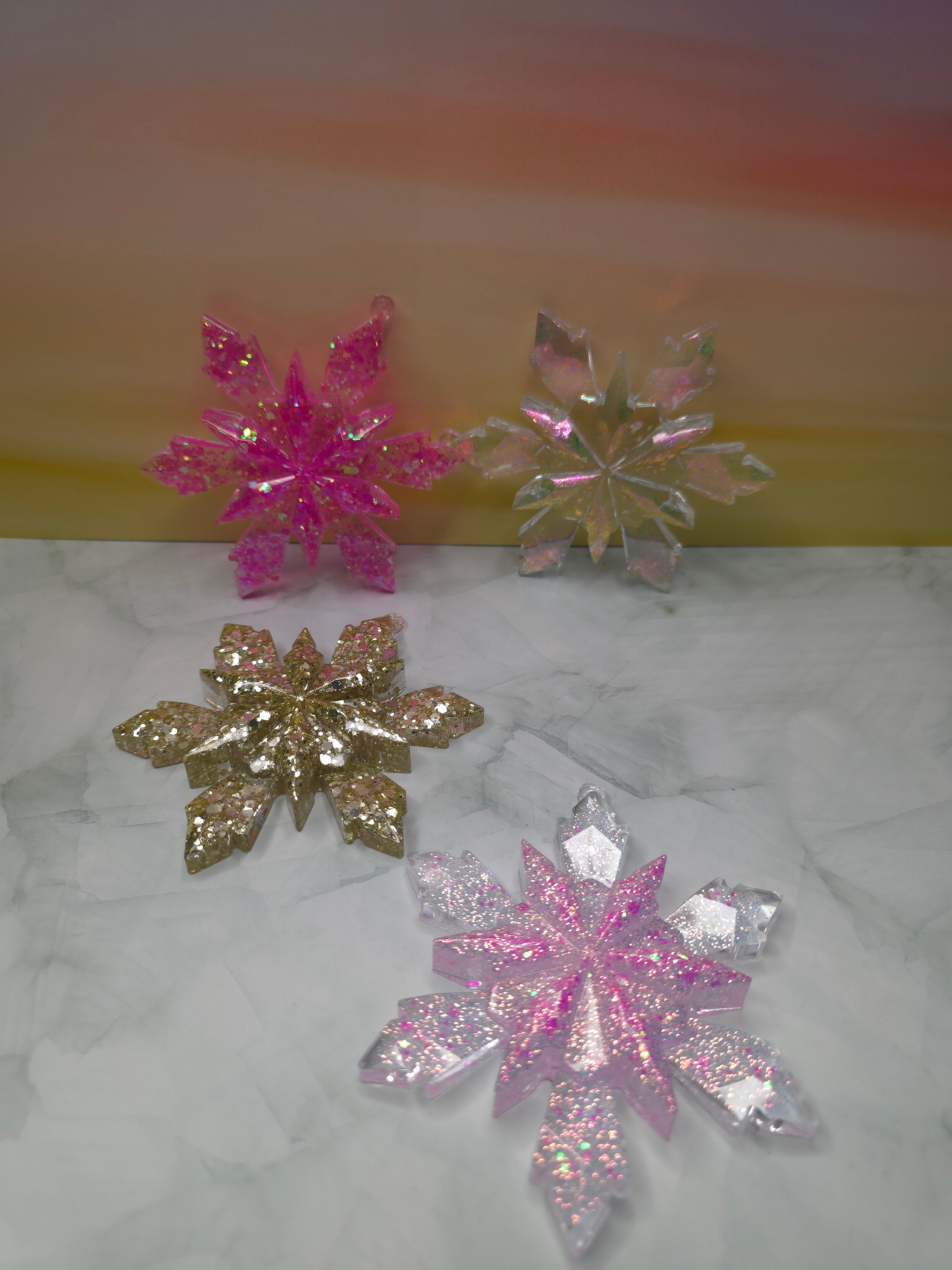 Resin Snowflake Ornament Set of 4