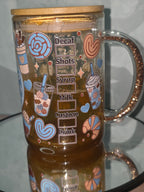 Lava Drip Tumblers with a decorated removable lid