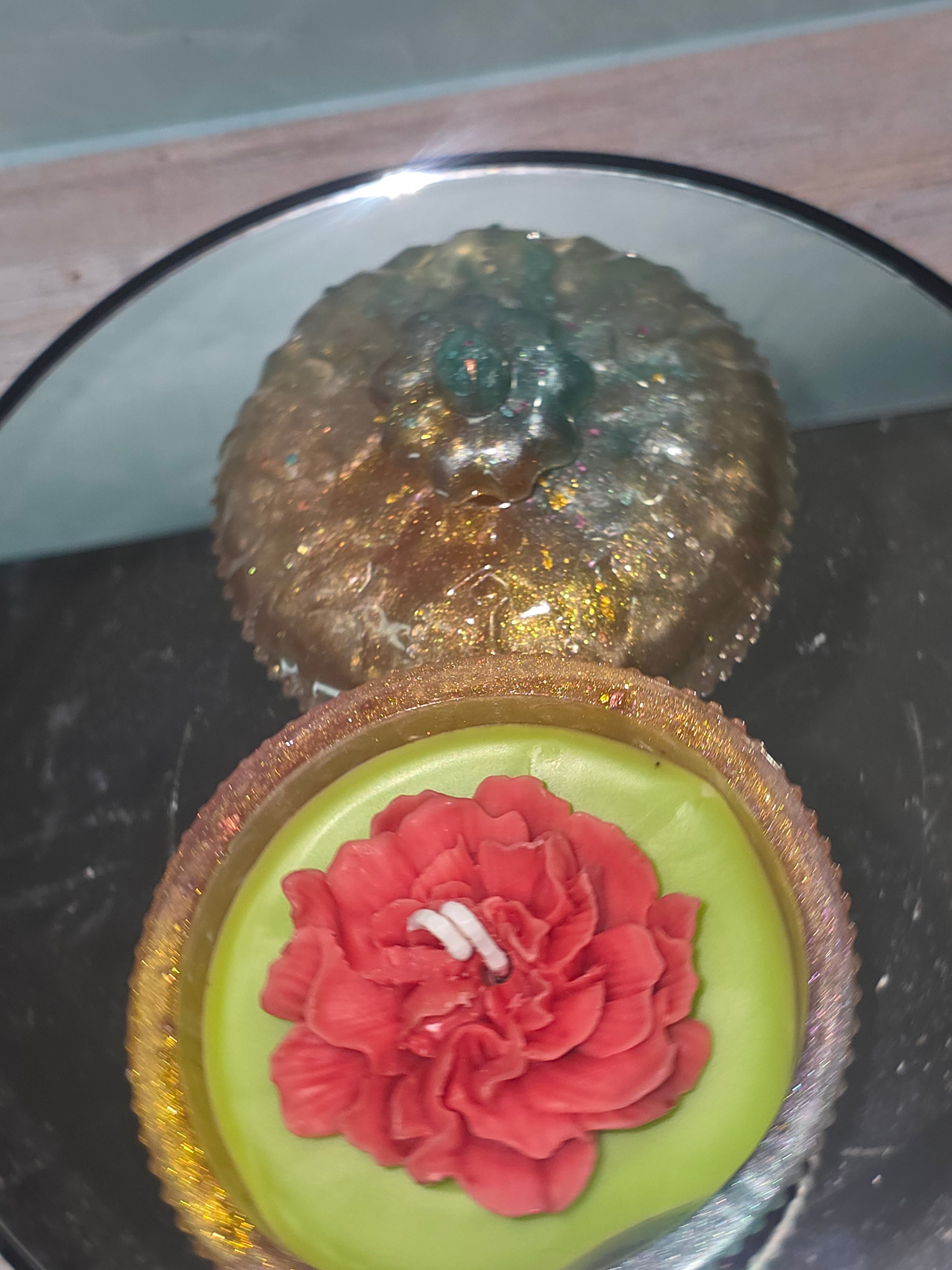 Resin Jar with Lid and Candle