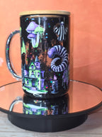 16oz Glass Snow Globe Tumbler with Glitter in handle