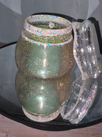 Resin Jar with Screw Lid and Decorated Candle