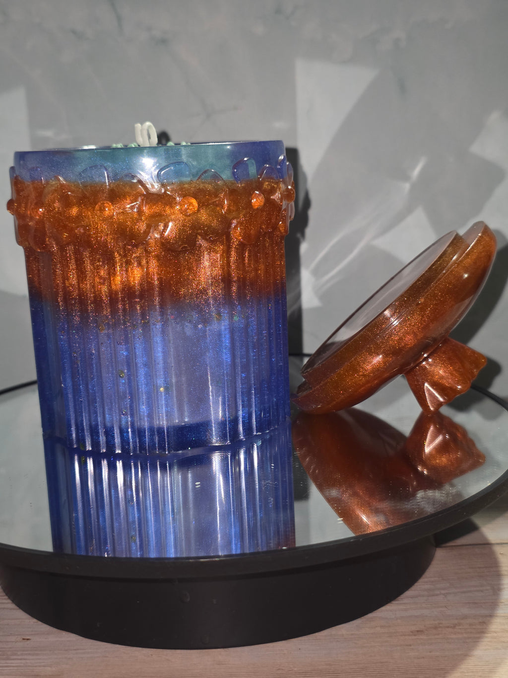 Resin Jar with decorated candle