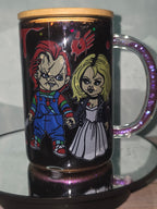 Lava Drip Tumblers with a decorated removable lid