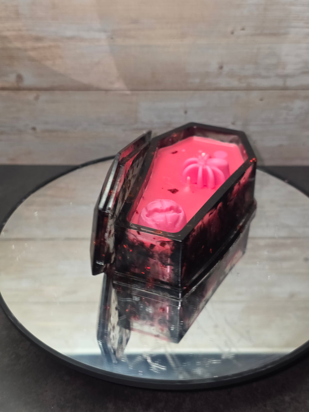 Resin Coffin and 3 Wick Candle