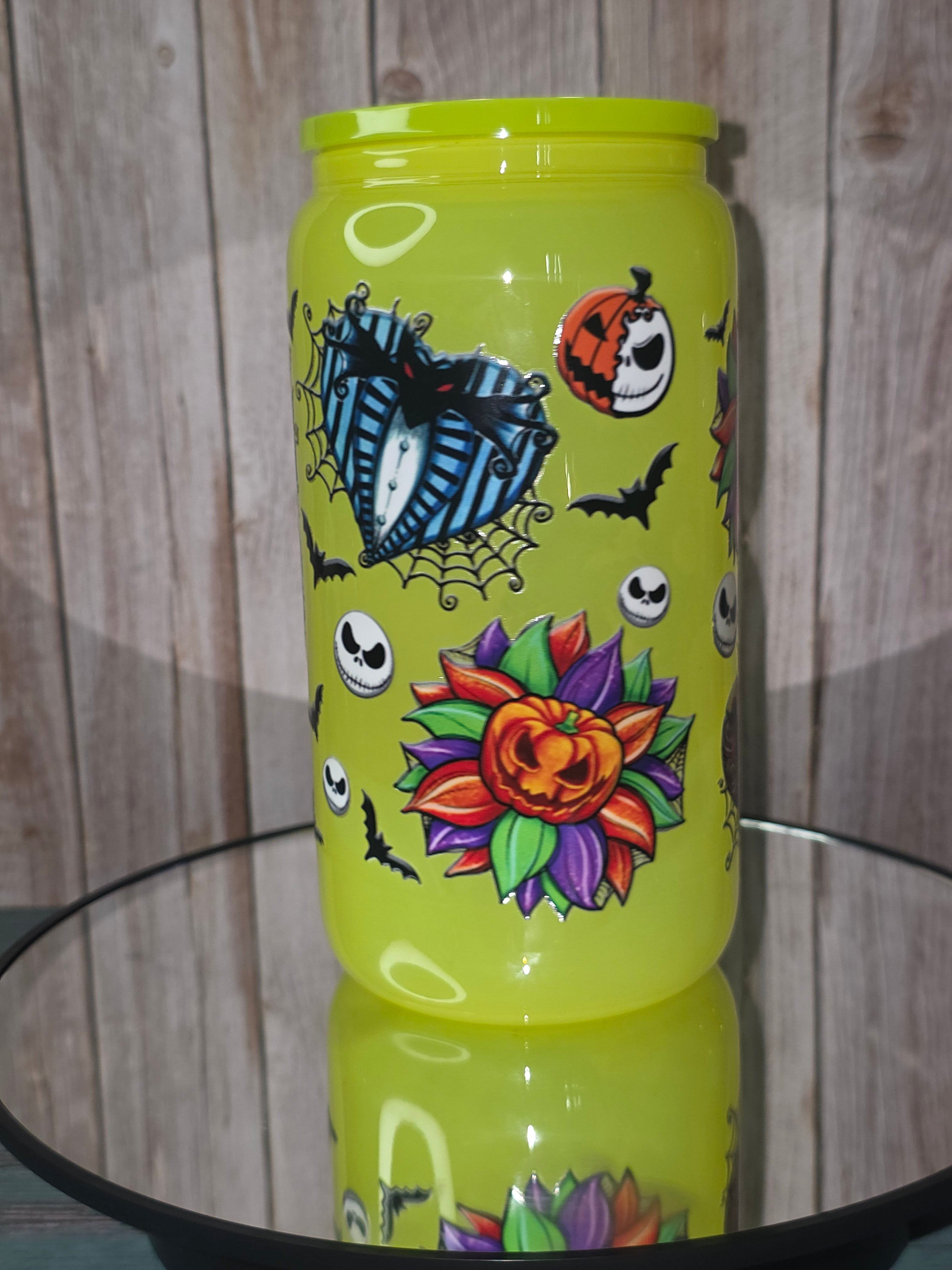 16oz Neon Colored Glass Tumblers
