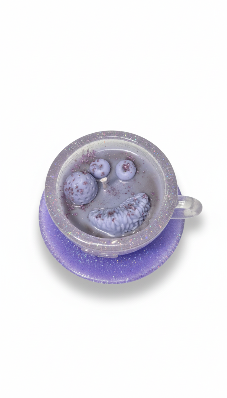 Resin Teacup Blueberry Decorated Candles