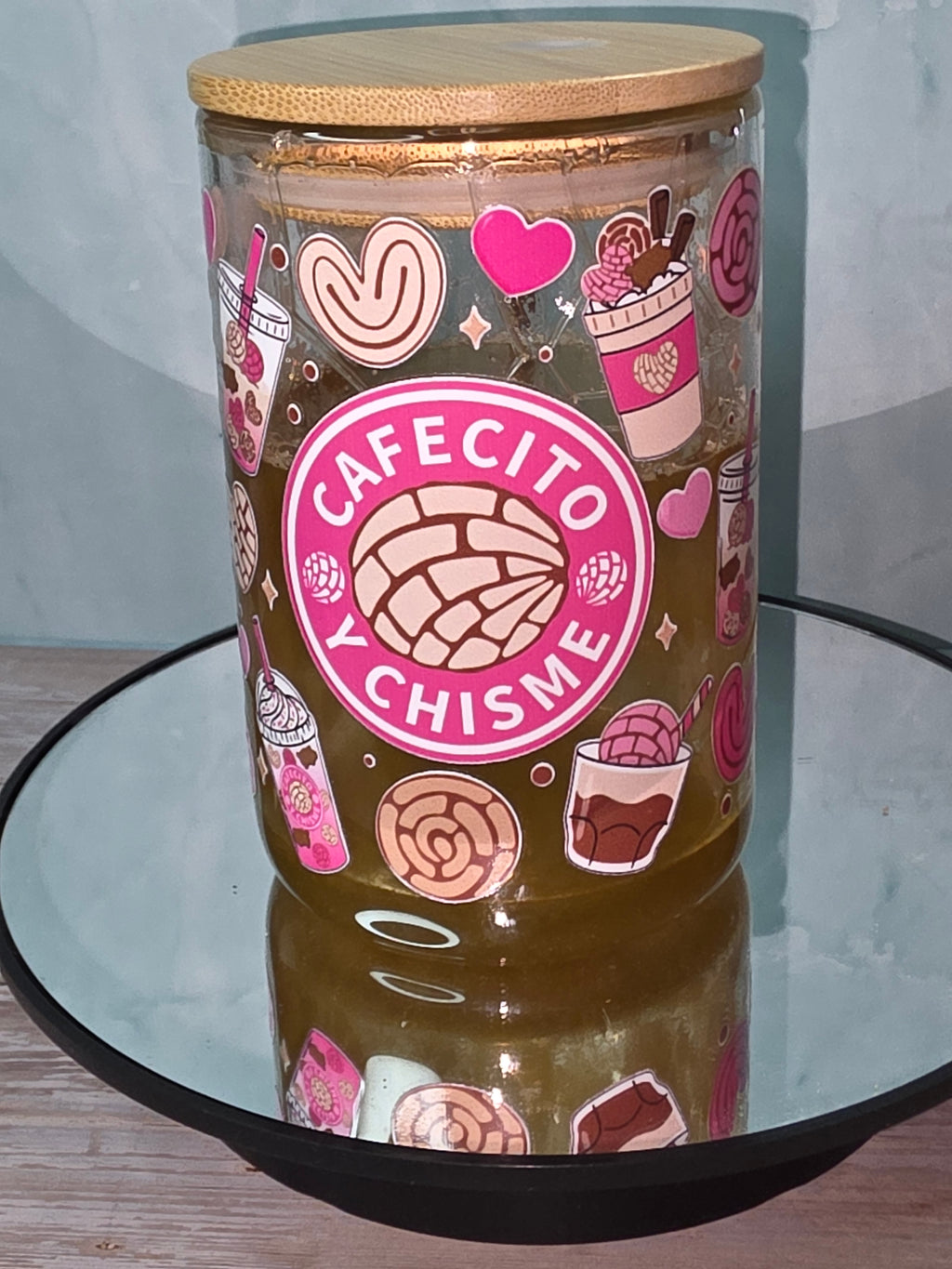 Lava Drip Tumblers with a decorated removable lid
