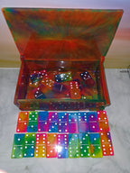 Handcrafted Resin Domino Set & Storage Box